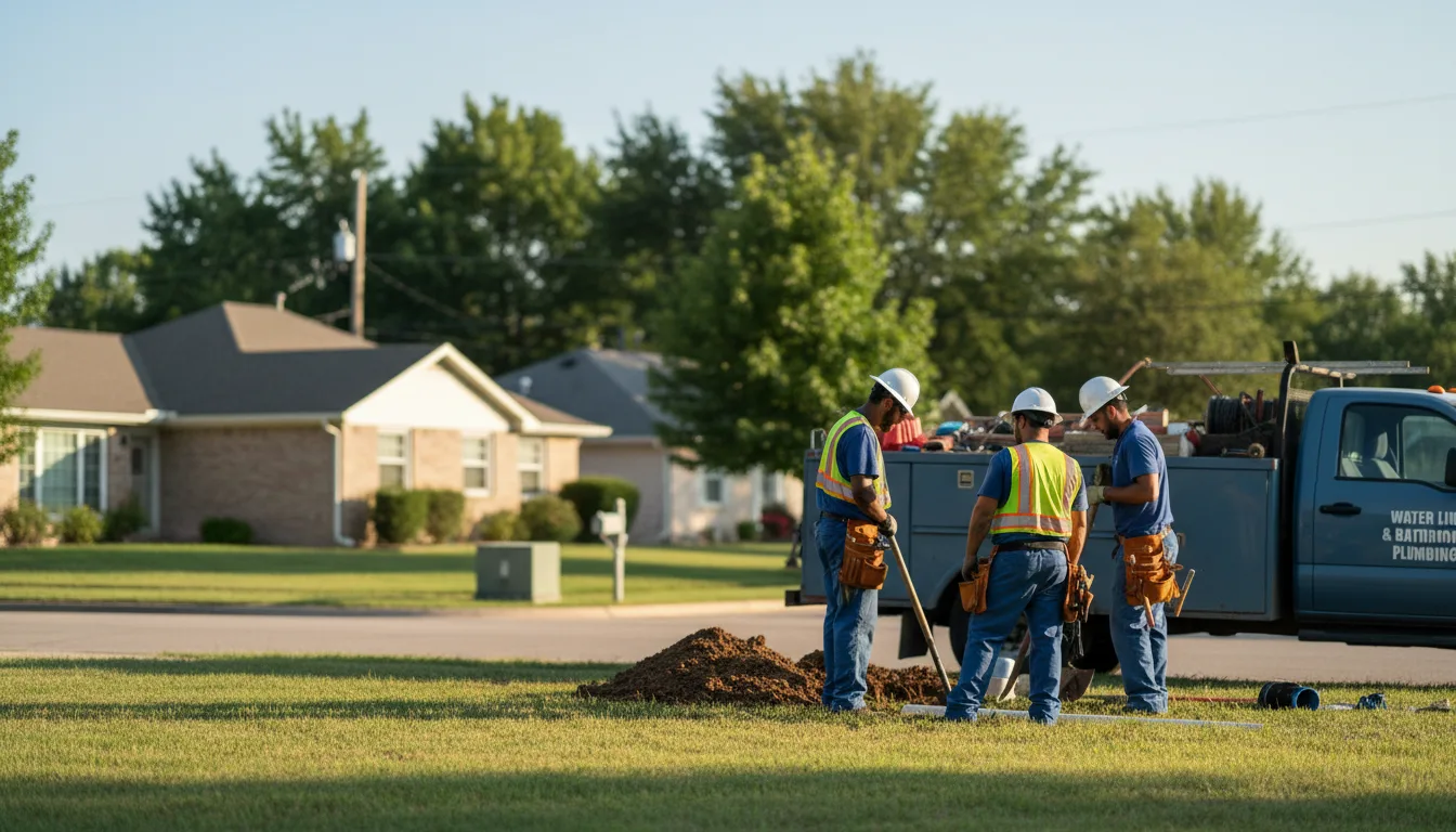 Residential water line and bathroom plumbing service in Cumby, TX